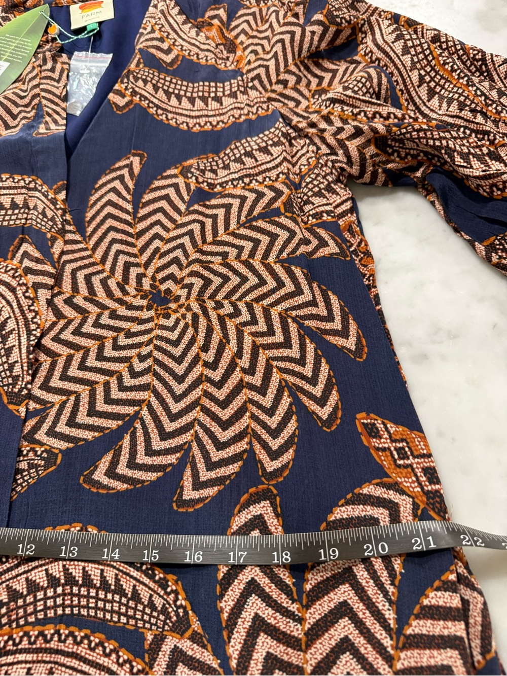 Farm Rio Yawanawa Vanahu Midi Dress NWT Large Boho Tribal Belted - Picture 15 of 15